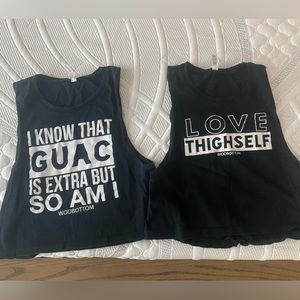 2 WODBottom crop top tanks, XS